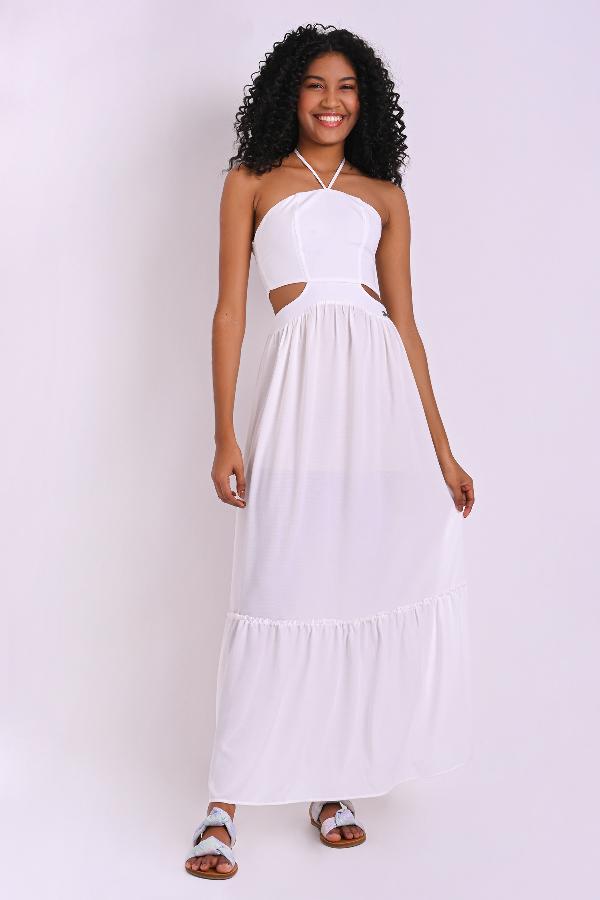 VESTIDO LONGO CON APERTURA CINTURA