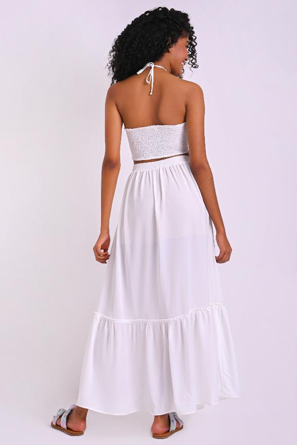 VESTIDO LONGO CON APERTURA CINTURA