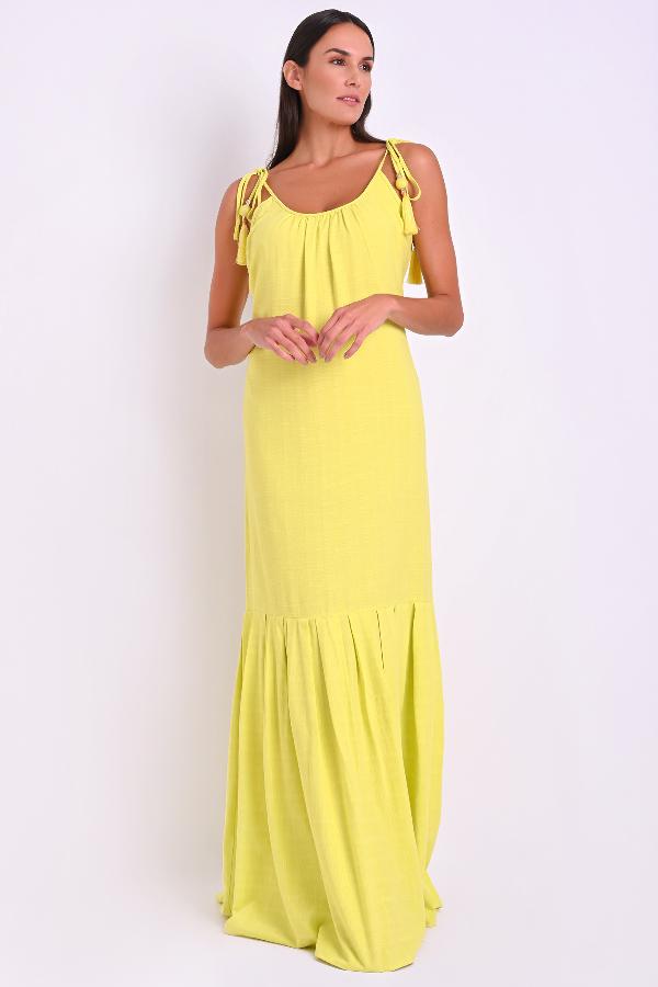VESTIDO LARGO CON AMARRE 
