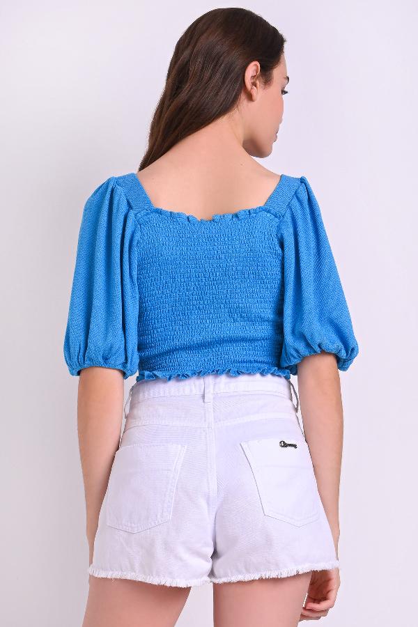 BLUSA CROPPED MANGA BUFANTE