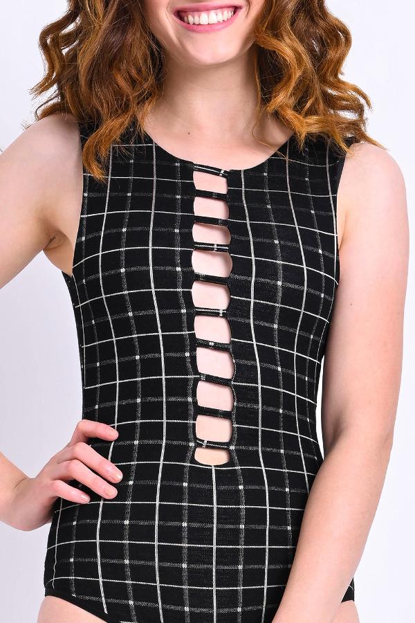 BODY CON ESCOTE DE TIRAS
