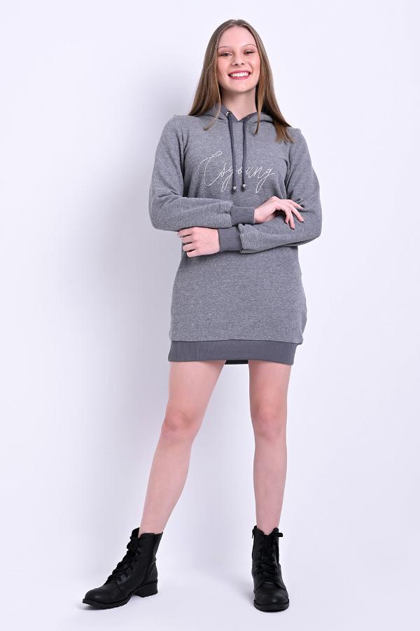 VESTIDO BORDADO CON CAPUCHA