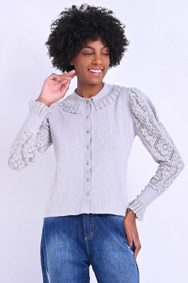CAMISA MANGA ABULLONADA
