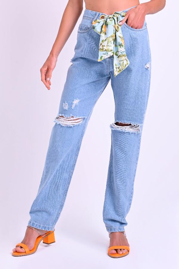 PANTALON DE MODA CON CINTURÓN DE PAÑUELO