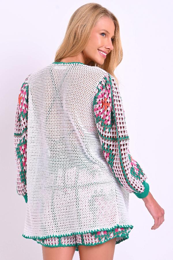 CHAQUETA PUNTO CROCHET