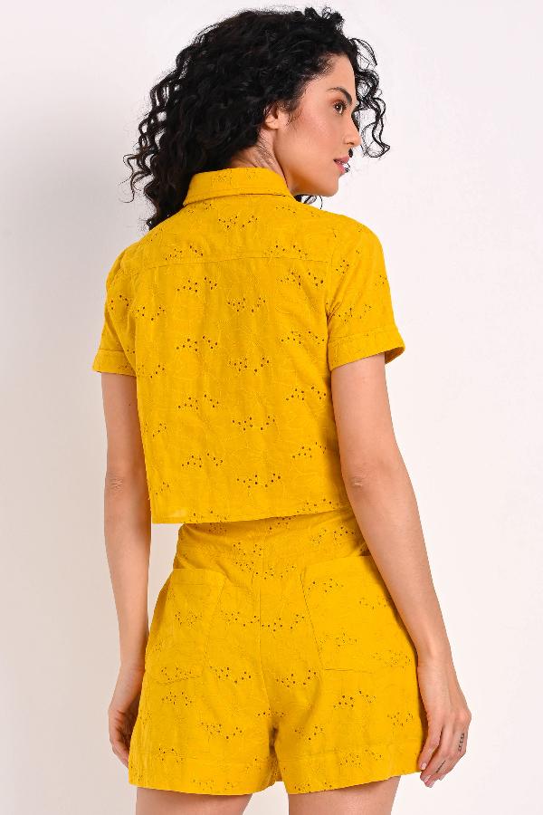 CAMISA CROPPED BARRA PESPONTADA CS