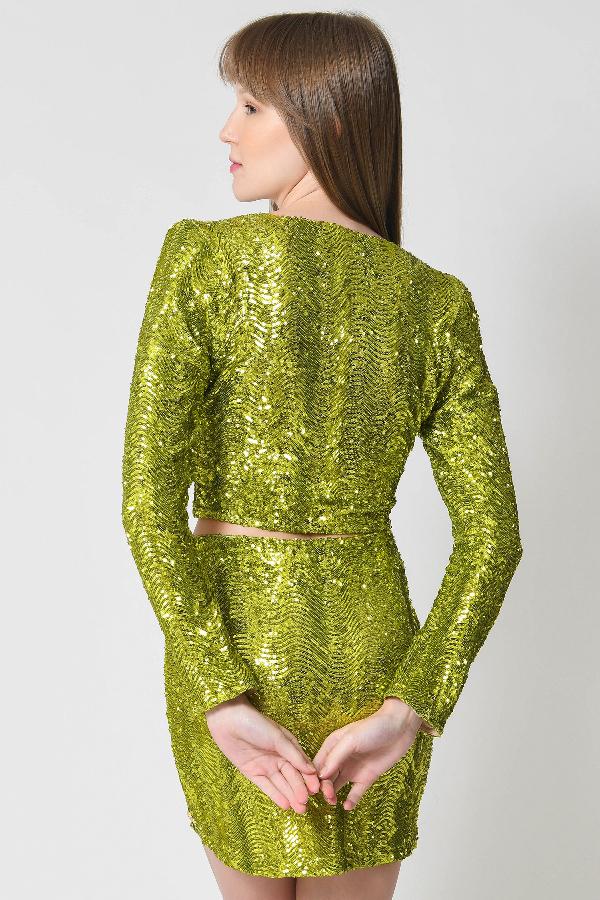 BLUSA CROPPED SHINE EFFECT