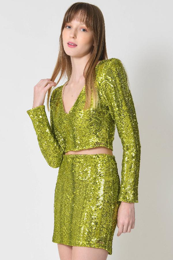 BLUSA CROPPED SHINE EFFECT