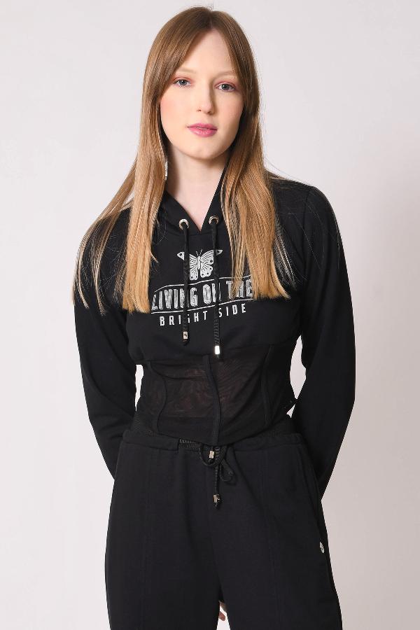 BLUSA CORSET CON CAPUCHA