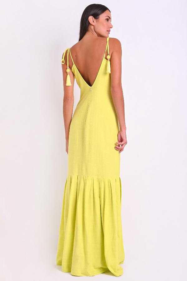 VESTIDO LARGO CON AMARRE 