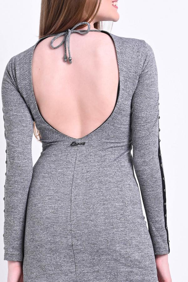 VESTIDO ESCOTE ESPALDAS Y DETALLES MANGAS