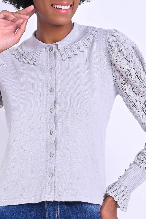 CAMISA MANGA ABULLONADA