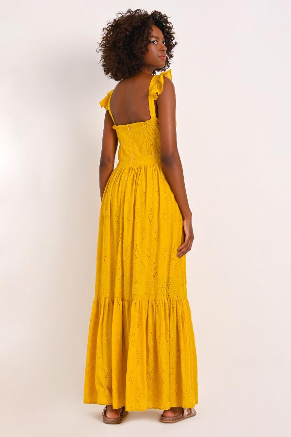 VESTIDO LONGO CON VOLADOS CS